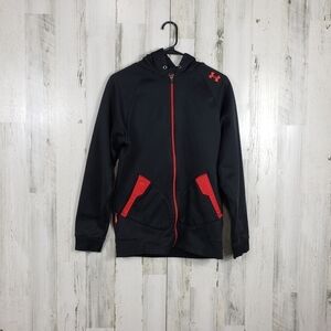 Mens under armour black & red jacket small